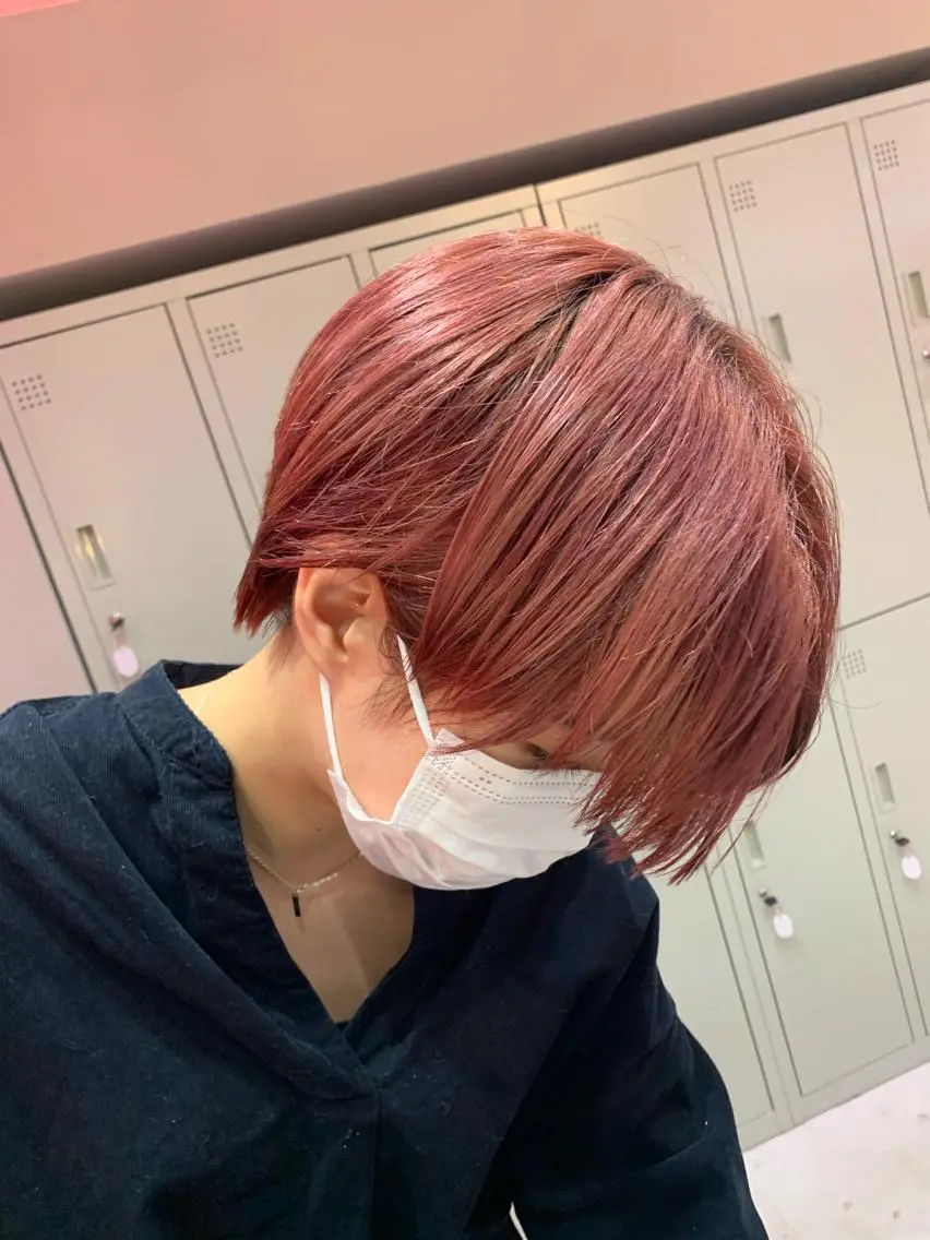 ショート カラー ハンサムショート ピンクカラー ショートヘア カット ヘアカラー トリートメント パーマ/レイヤー/ ボブ/豊浦翔太のヘアスタイル