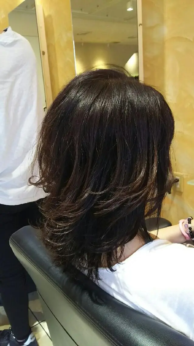 ミディアム 外ハネヘア SHAFT Ieiriのヘアスタイル