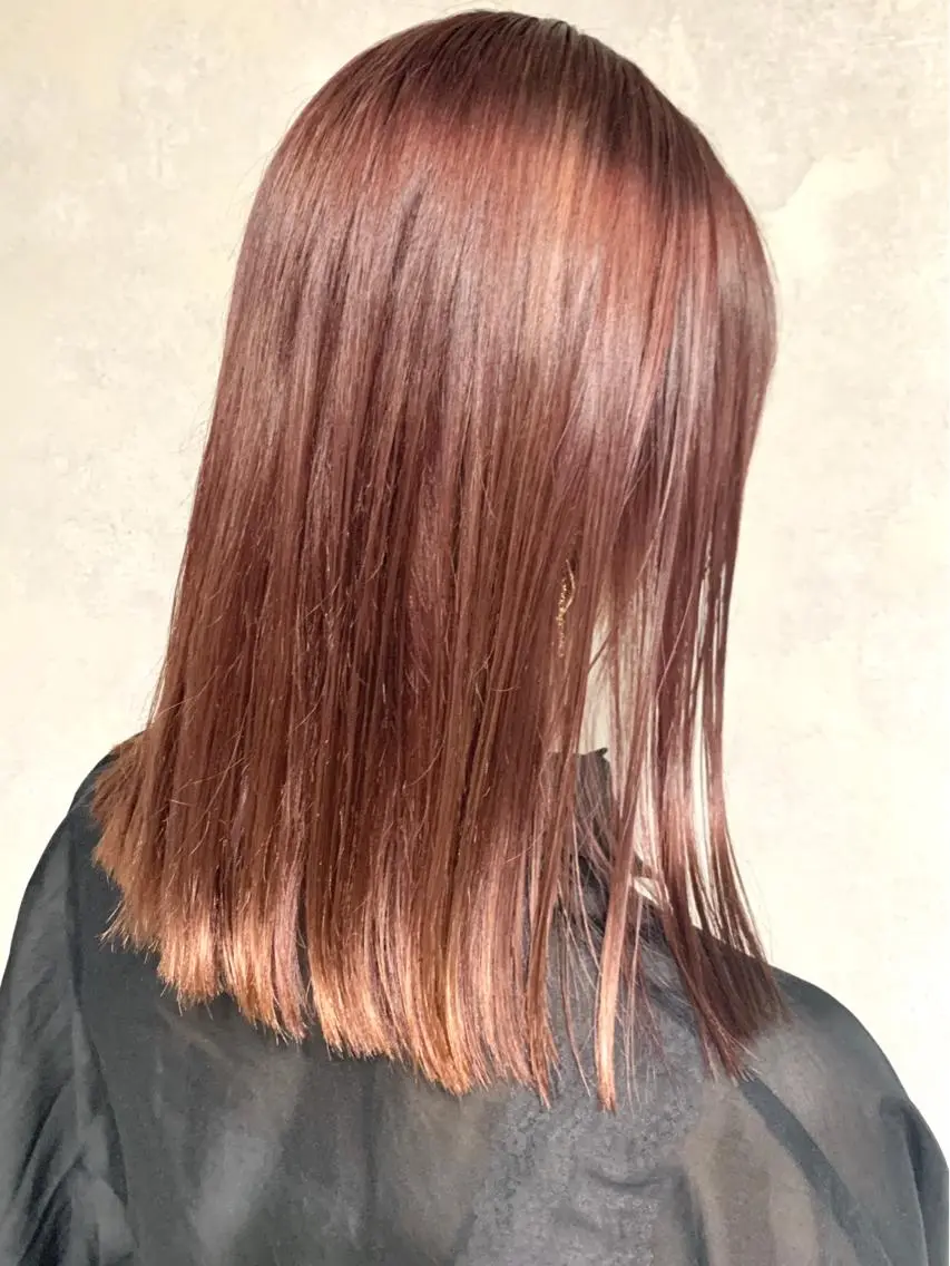 ミディアム カラー ベージュカラー ブリーチ ピンクカラー ピンクベージュ カット ヘアカラー トリートメント 岡崎勇人/レイヤー/ 韓国/ケラチンTRのヘアスタイル