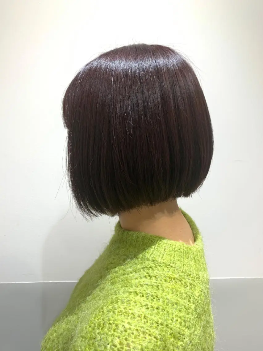 ショート カラー パーマ ヘアアレンジ 前下がりボブ ボブ 🖤小顔ボブ/ウルフ レイヤー🖤山本諒のヘアスタイル