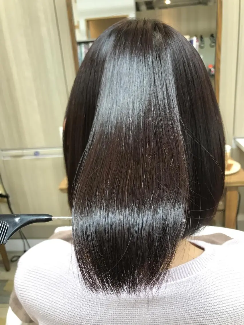 ミディアム カラー 髪質改善 乾かすだけでまとまる 髪質改善✨のヘアスタイル