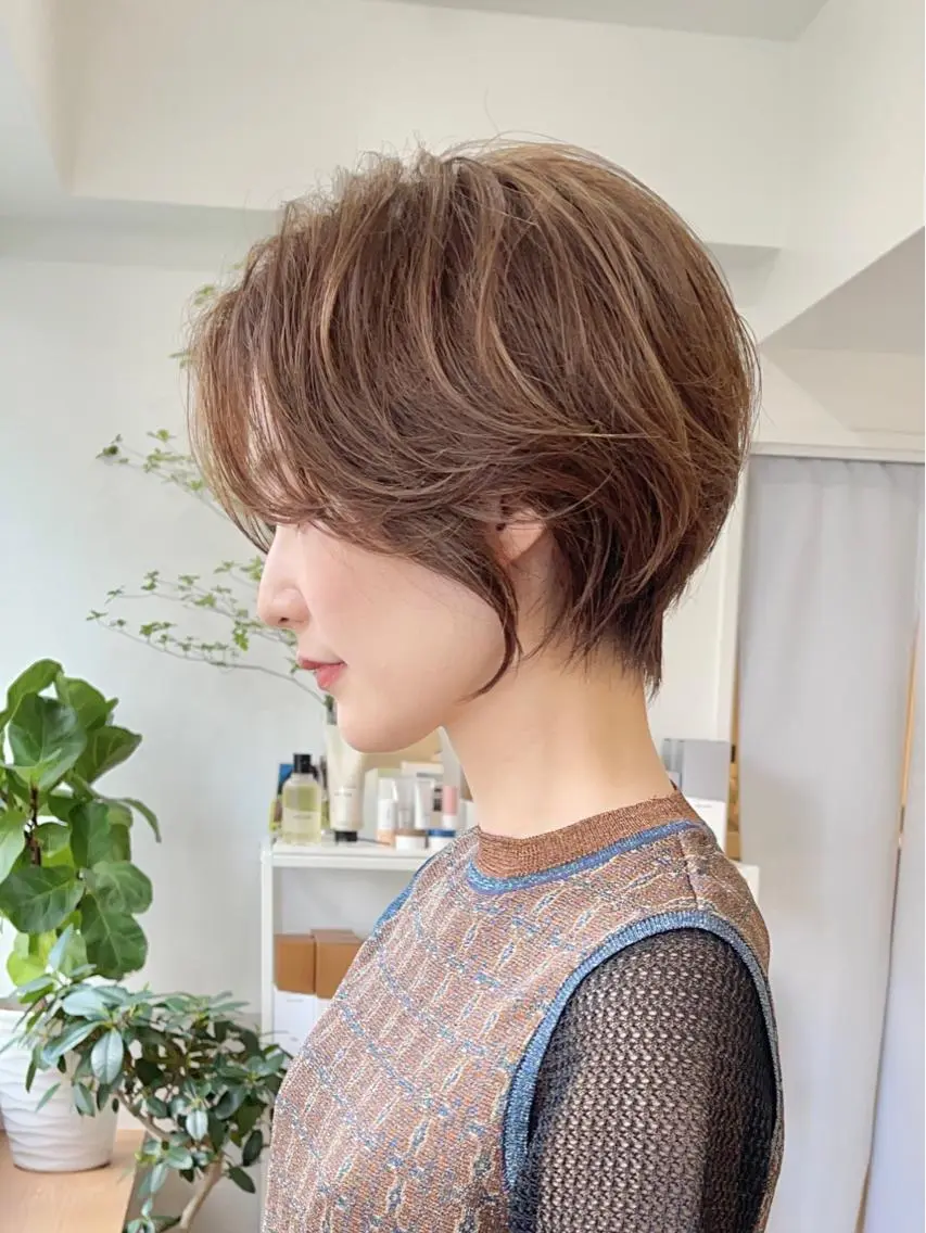 ショート カラー 山下夕月 ショート🫧ボブのヘアスタイル