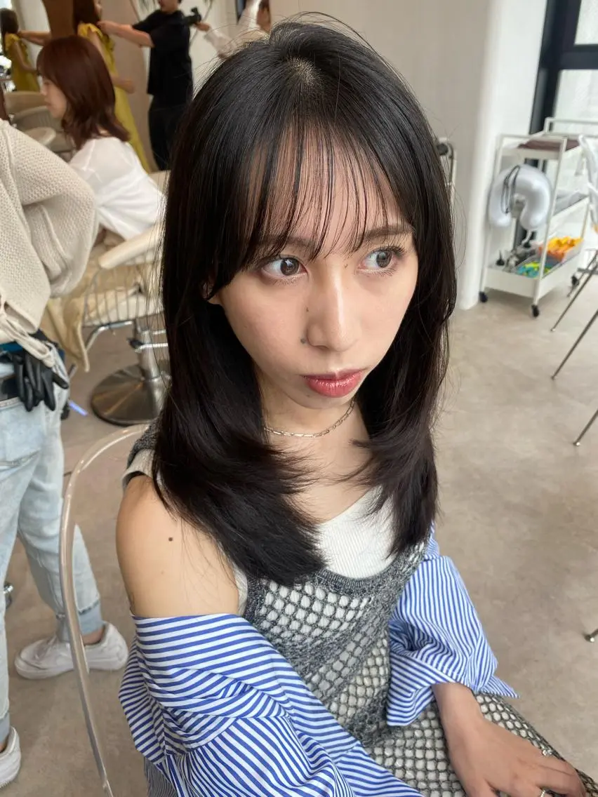 セミロング カット ヘアカラー トリートメント 新宿/顔周りカット +レイヤー=しずく♩のヘアスタイル