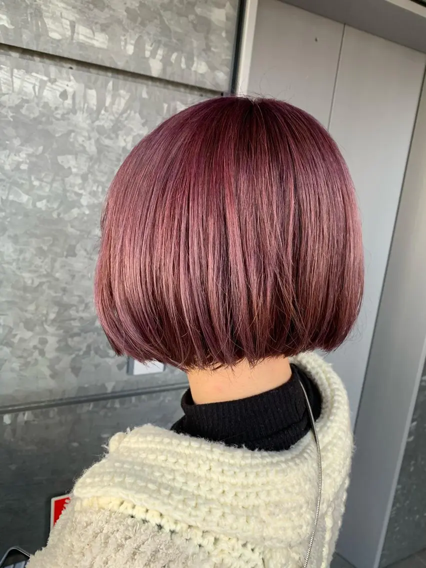 ショート カラー ラベンダーカラー ラベンダーピンク ピンクカラー ボブ 髪質改善/白髪ぼかし KENTAのヘアスタイル