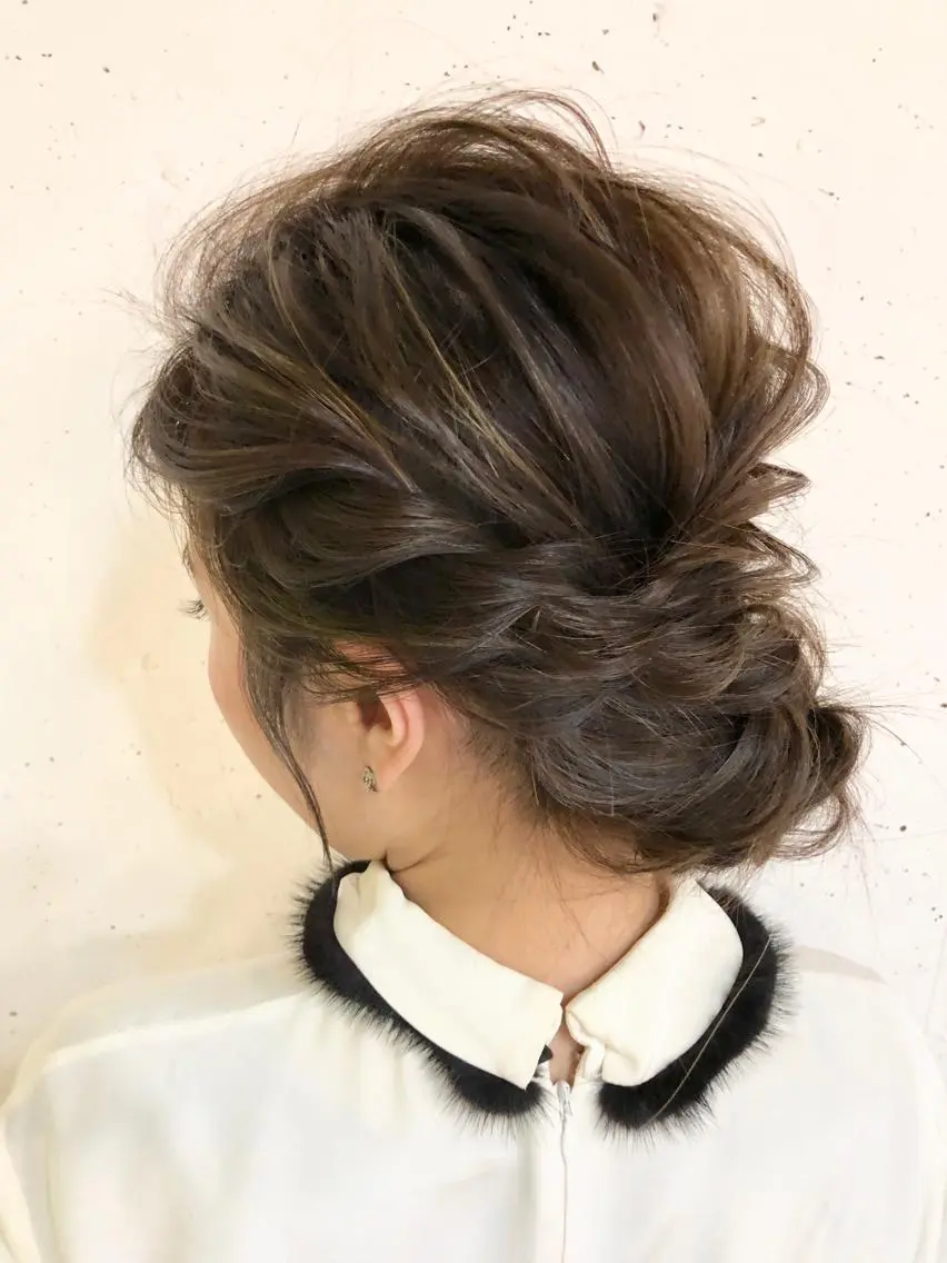セミロング ヘアアレンジ ヘアセット 佐藤 輝幸のヘアスタイル