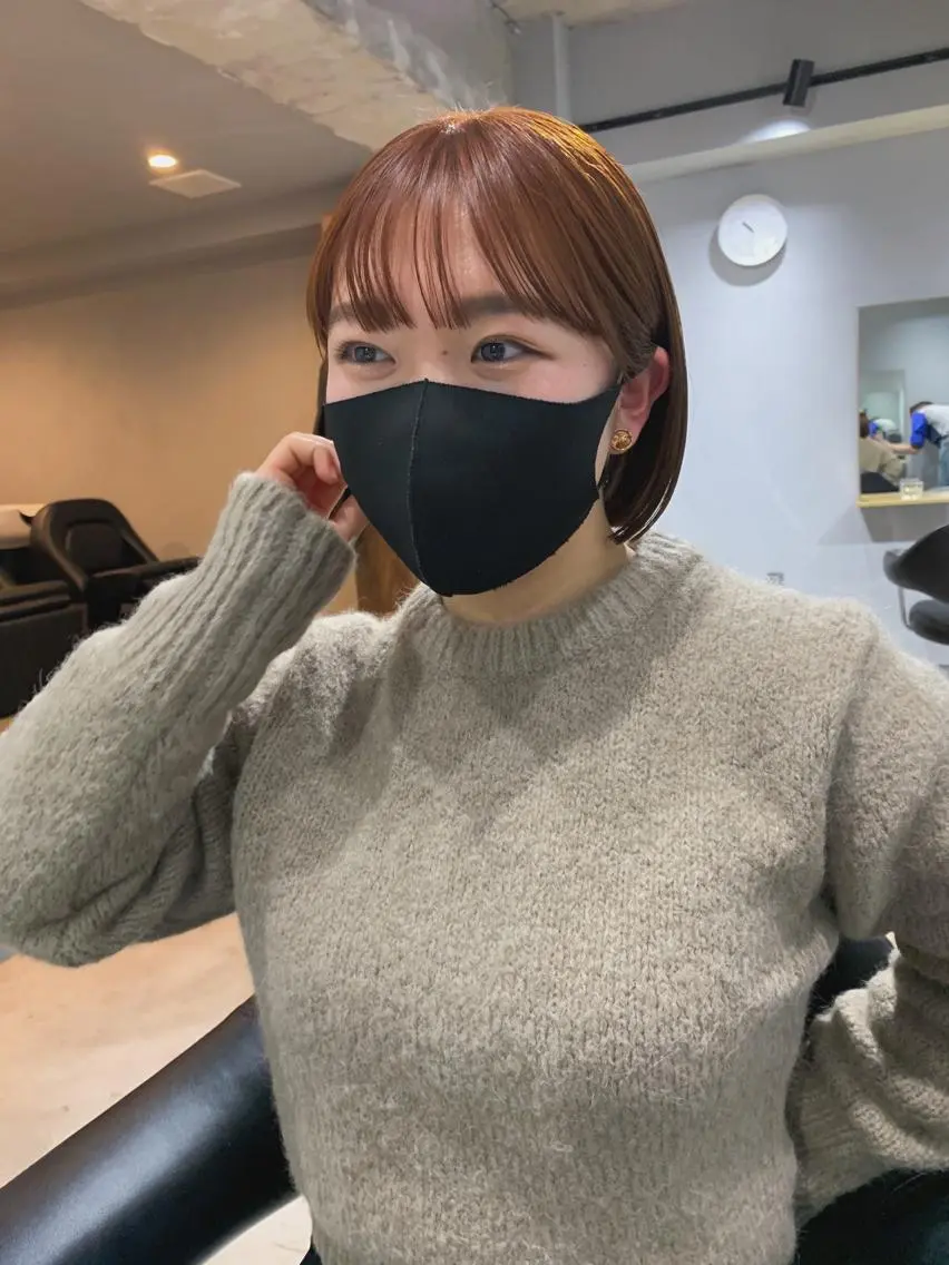 ミディアム カラー パーマ ボブパーマコテ巻き風 パーマNo1深江秀平のヘアスタイル