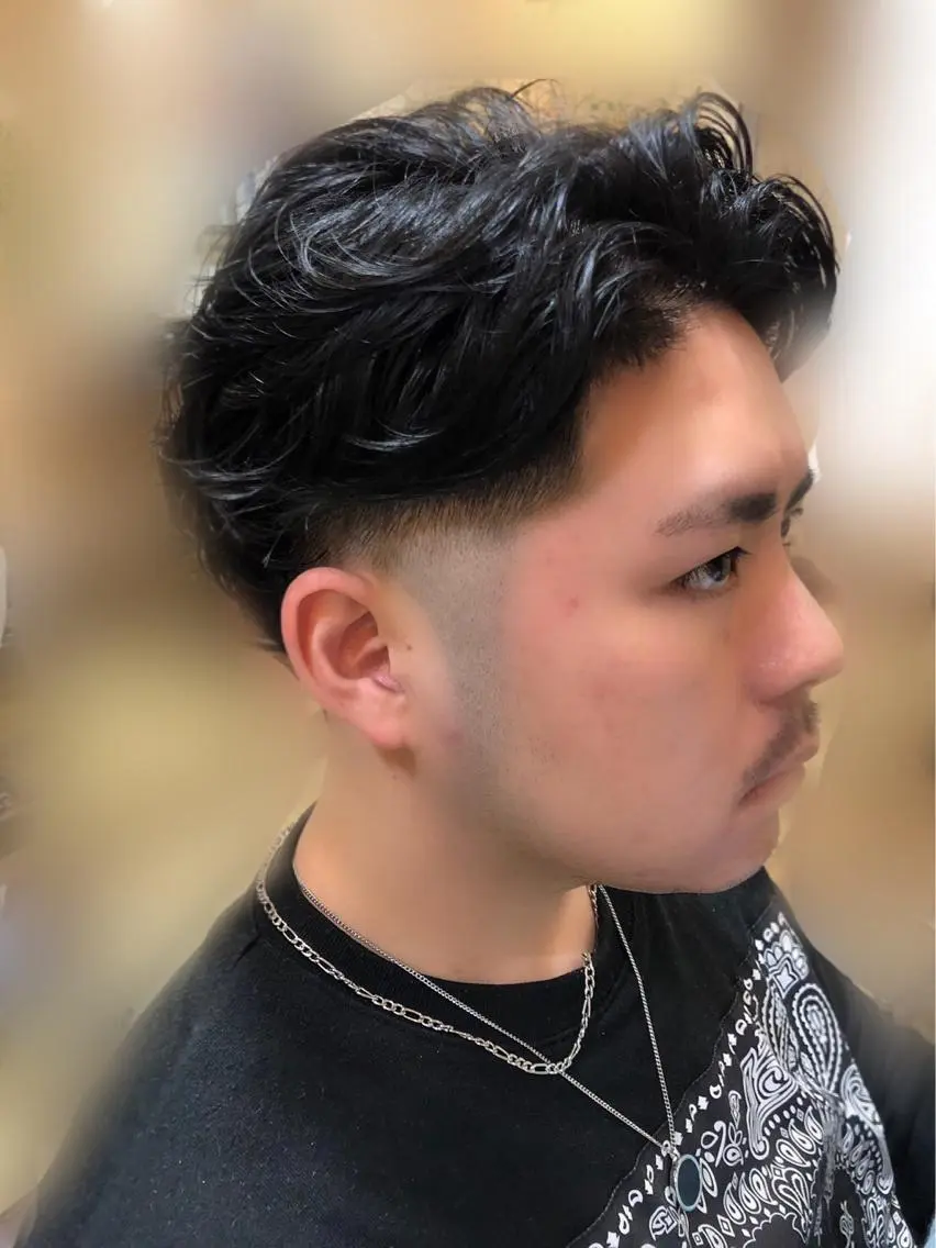 パーマ メンズ フェードカット メンズパーマ スキンフェード Hair&Make Nahoのマツエク・マツパデザイン