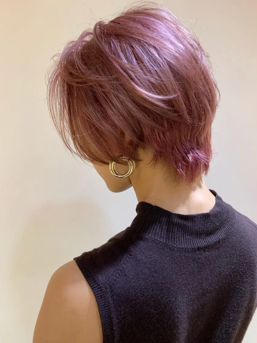 ショート カラー ピンクカラー 髪質改善サロン ARCHE野瀬冬馬のヘアスタイル