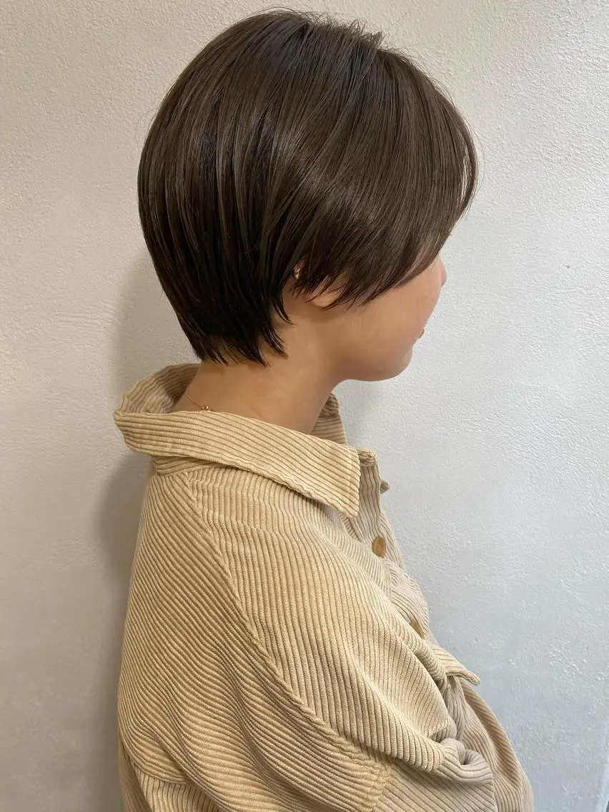 ショート ショートヘア 縮毛矯正 バタフライレイヤー/ ニシトモユキのヘアスタイル