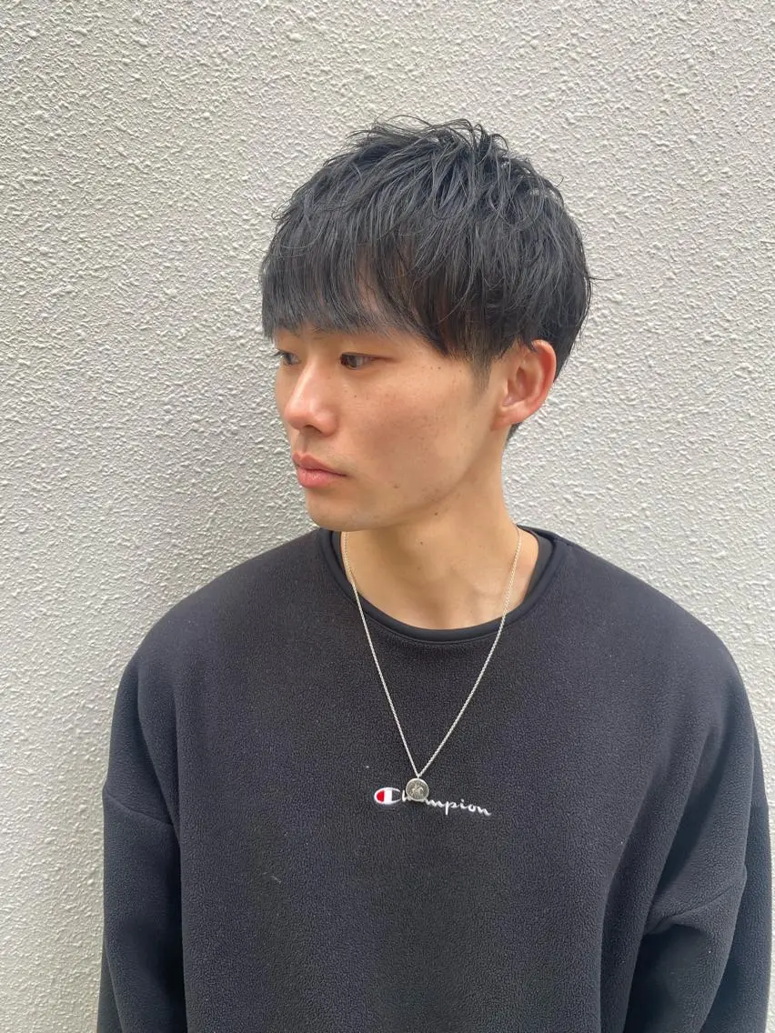 ショート メンズ マッシュ 柏のセンターパート のプロ関口 柊太のヘアスタイル