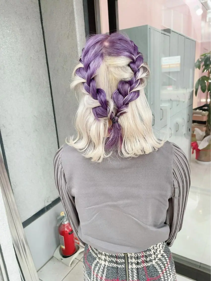ミディアム カラー パーマ ヘアアレンジ メンズ キッズ ネイル マツエク・マツパ アイブロウ 子どものヘアアレンジ ハイトーンNo.1 👩🏼NaGiSaのヘアスタイル