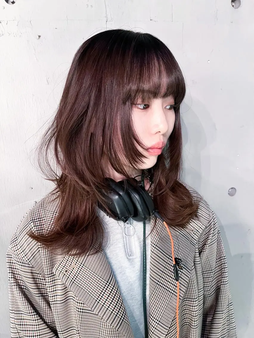 ミディアム レイヤーカット ウルフカット 似合わせパーマ/ kazuのヘアスタイル