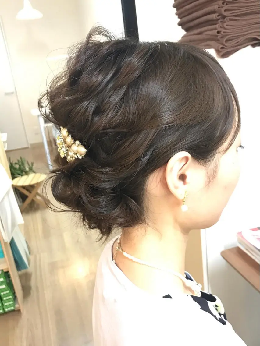 セミロング ヘアアレンジ 早朝✨ヘアセット 着付け/清水玲歌のヘアスタイル