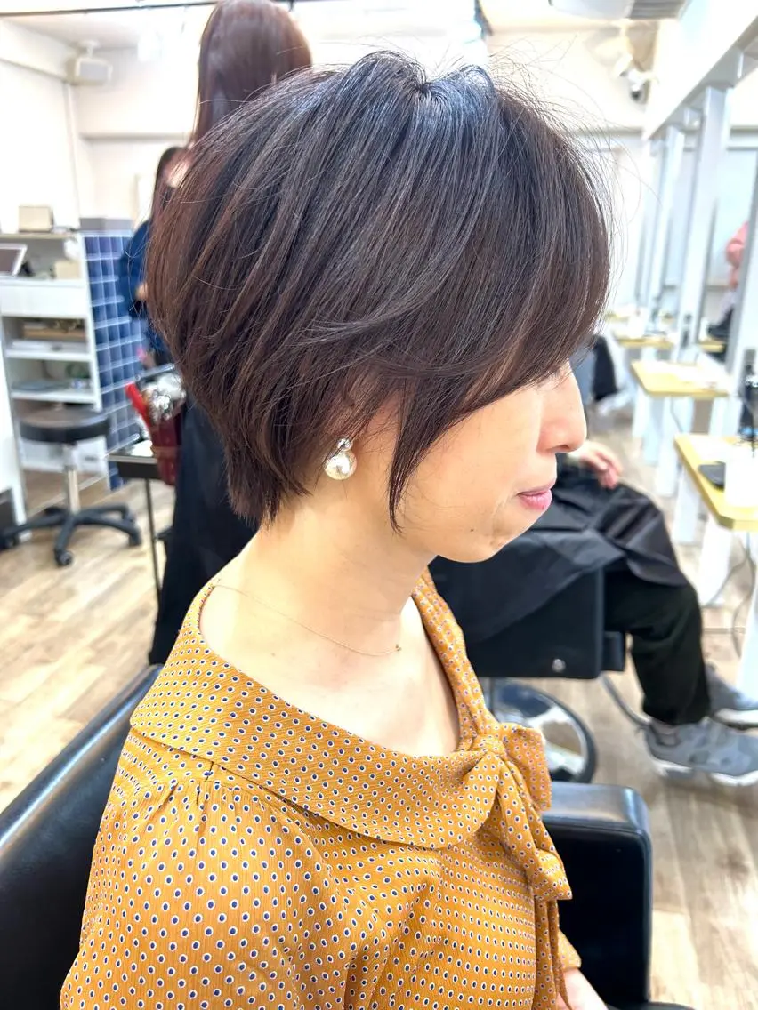 ショート カラー ブリーチ ケアブリーチ ダブルカラー ハイライトカラー イルミナカラー 中北篤志 ショートボブのヘアスタイル