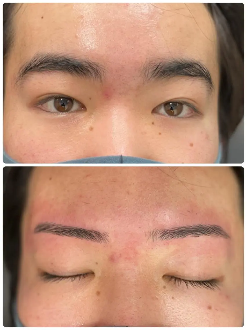 ショート カラー アイブロウ メンズアイブロウ 眉毛ワックス脱毛 ワックス脱毛 眉カット 溝部裕太Hair salon808代表のヘアスタイル