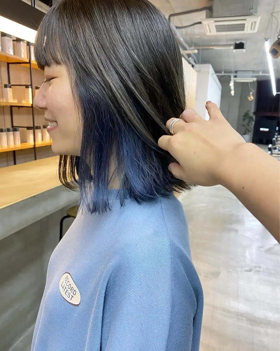 ミディアム 切りっぱなしボブ ボブ son hair HIROEのヘアスタイル