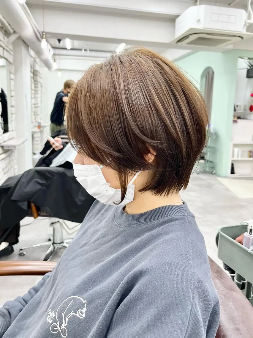 ショート カラー ベージュカラー ショートヘア カット ヘアカラー トリートメント 天王寺韓国ヘア✨ /髪質改善/小山歓実のヘアスタイル