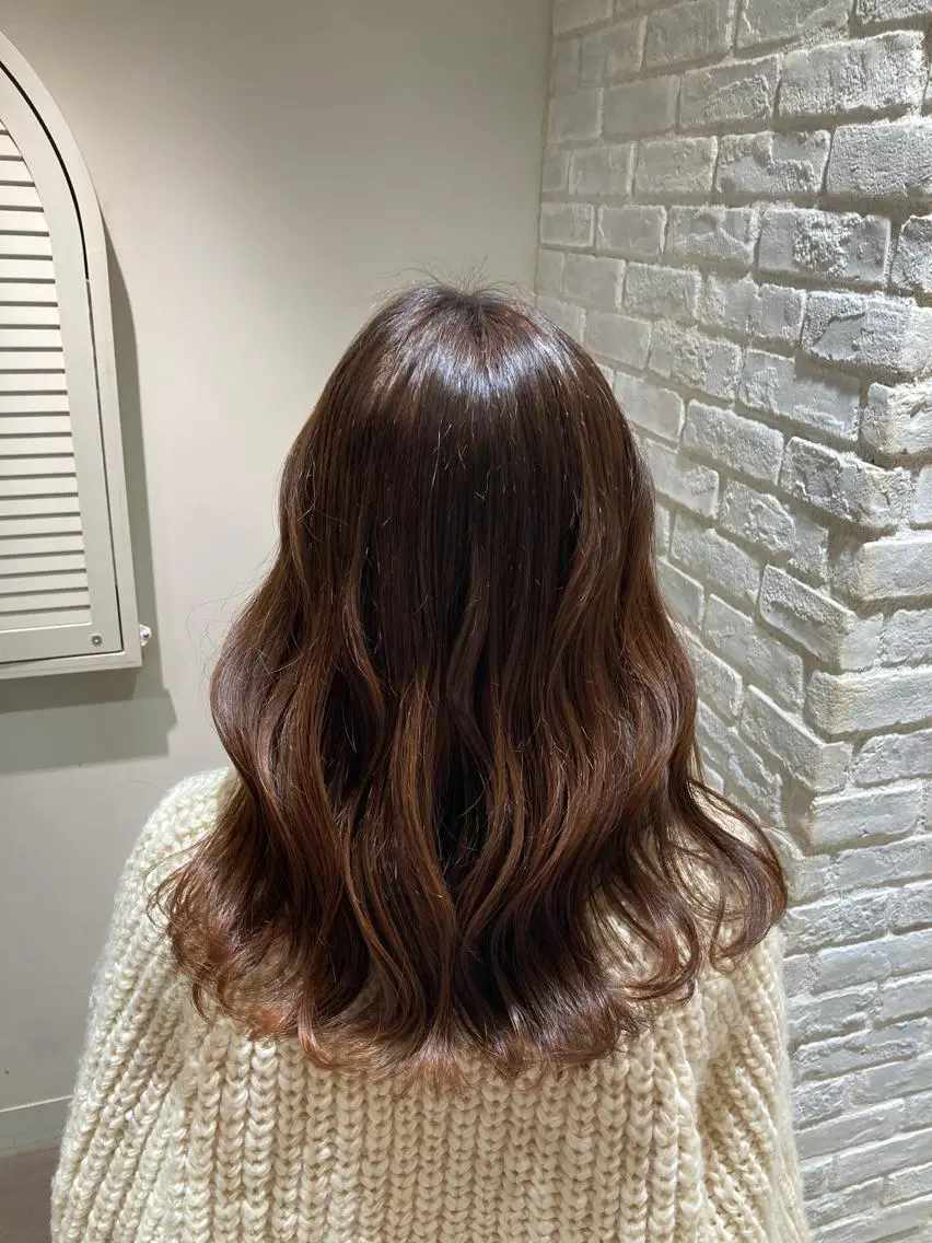 ロング カラー 曲がる縮毛矯正 LIBER 　岩名のヘアスタイル