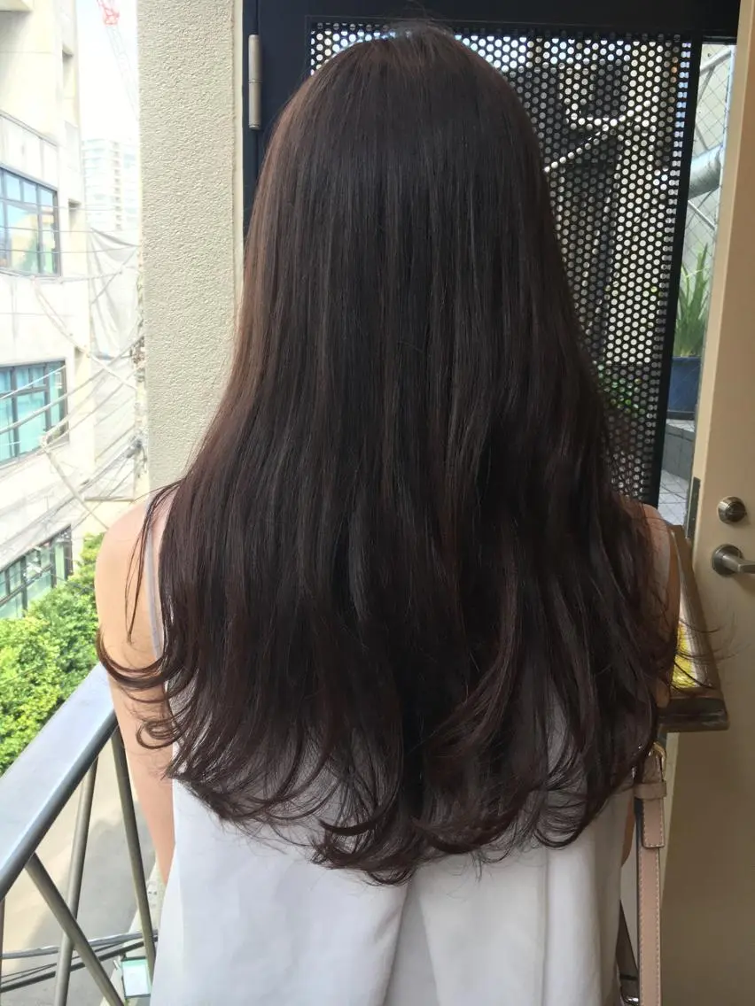 ロング カラー ボルドーカラー 北條 優輝のヘアスタイル