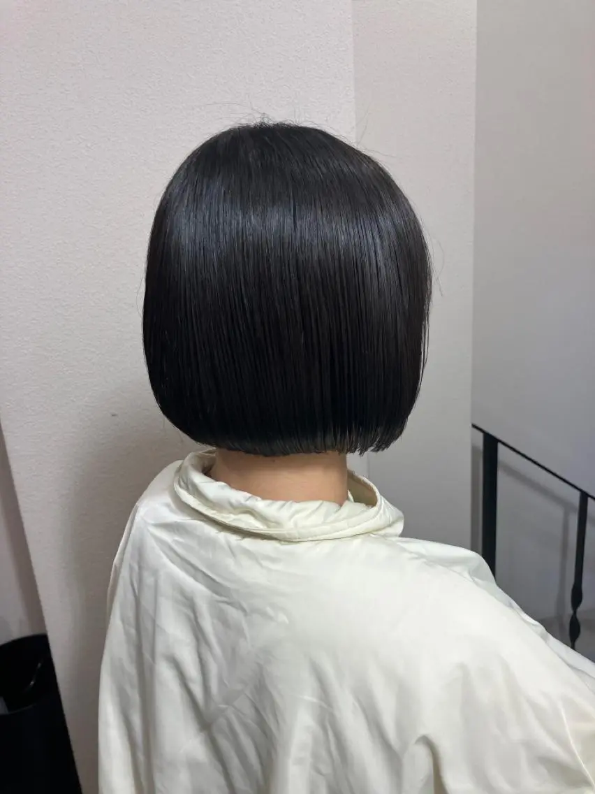 ショート 切りっぱなしボブ ボブ 髪質改善 縮毛矯正 wa daのヘアスタイル
