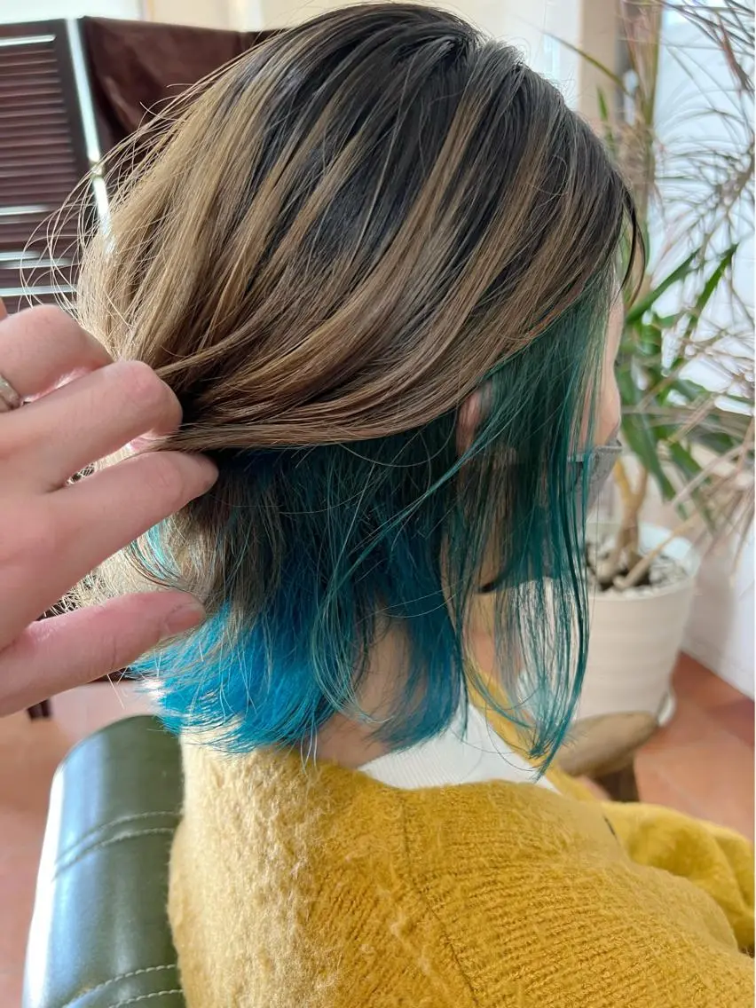 ミディアム カラー ヘアカラー トリートメント 石井 佑樹のヘアスタイル