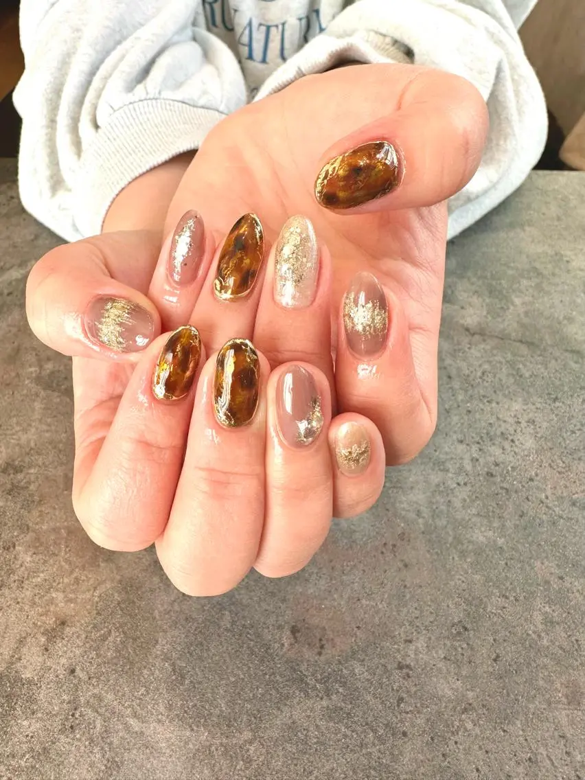 ネイル フラワーネイル ジェルネイル 大理石ネイル(マーブル) ニュアンスネイル シンプルネイル nail salon amanoのネイルデザイン