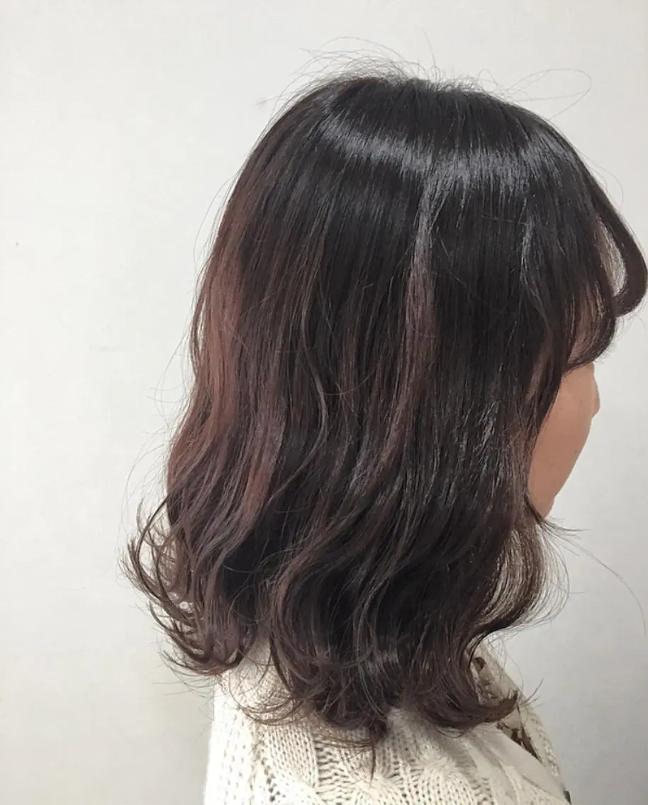 ミディアム カラー 脱白髪染め美容師 竹内涼乃のヘアスタイル