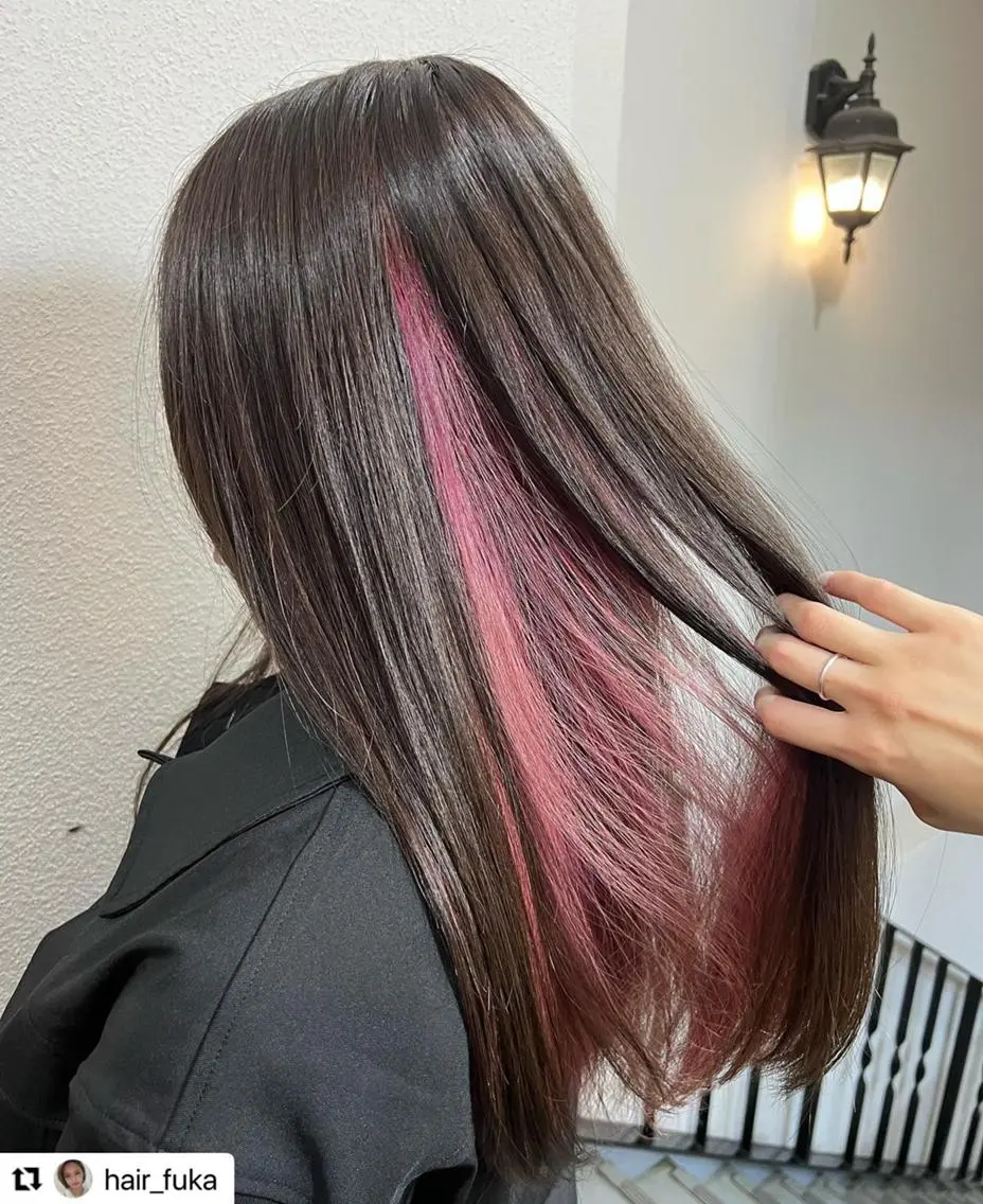 ミディアム カラー メンズ メンズインナーカラー ダブルカラー グレージュ インナーカラー ピンクカラー 🩷Eny terrace🩷のヘアスタイル