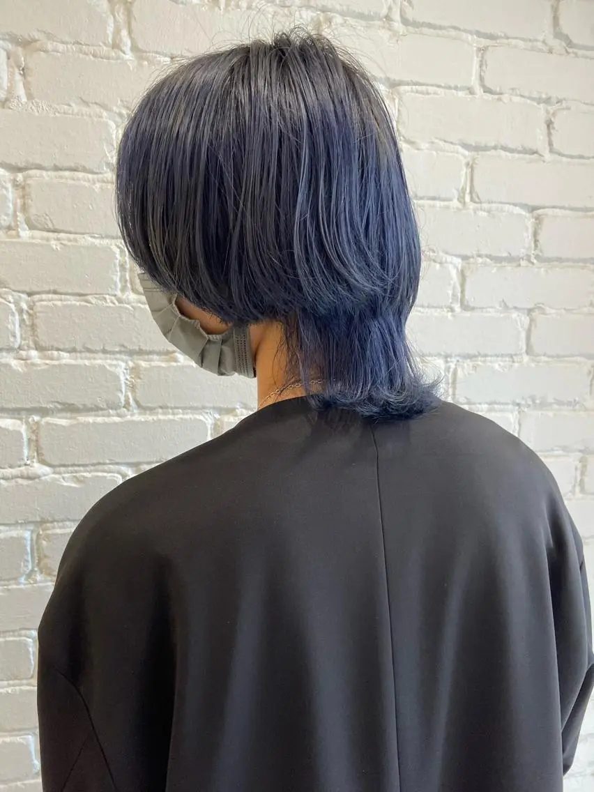 ショート カラー メンズ メンズブリーチ ブリーチ ブルーカラー 春日井/ハイトーン /高発色カラー/中村のヘアスタイル