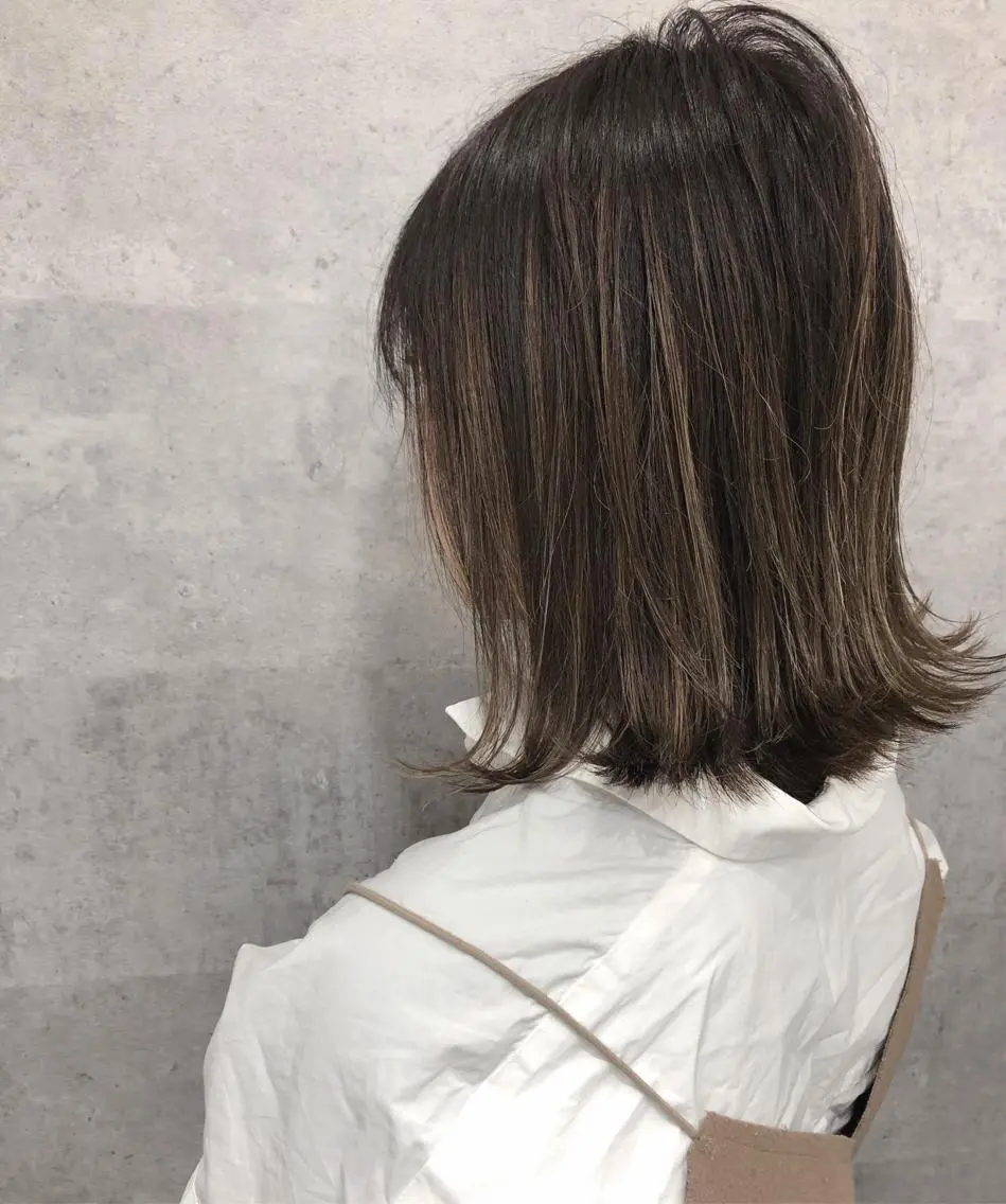 ミディアム カラー 髪質改善 中川 翔のヘアスタイル