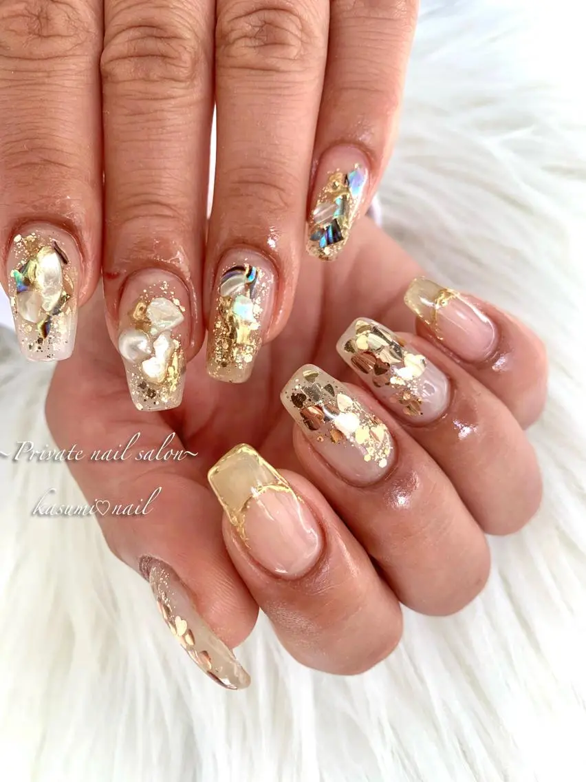 ネイル アートネイル ラメ(グリッター) マグネットネイル ミラーネイル 持ち込み KASUMI♡ Nailのネイルデザイン