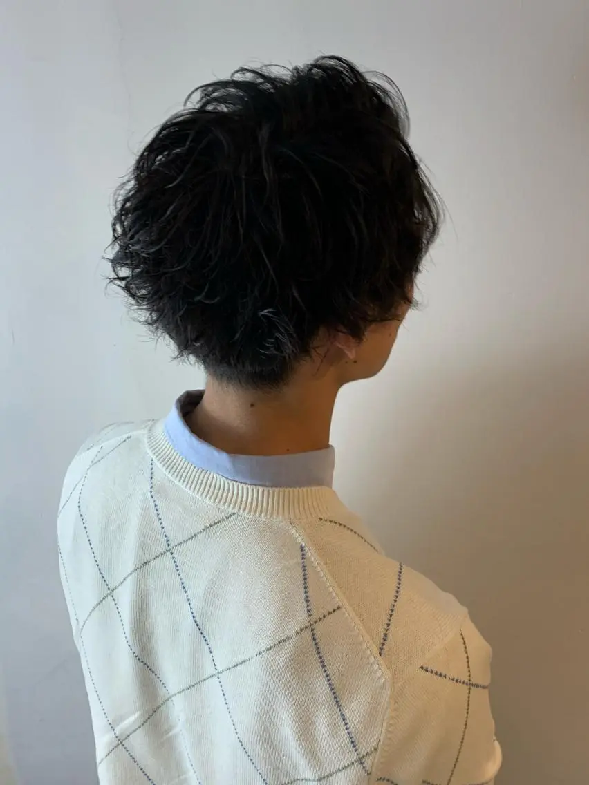 ミディアム パーマ メンズ 田中 千恩のヘアスタイル