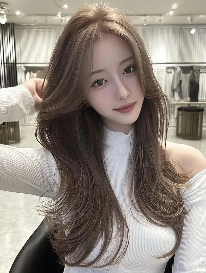 ロング カラー 透明感カラー レイヤーカット カット ヘアカラー トリートメント レイヤーカット✨ 福井雄登のヘアスタイル