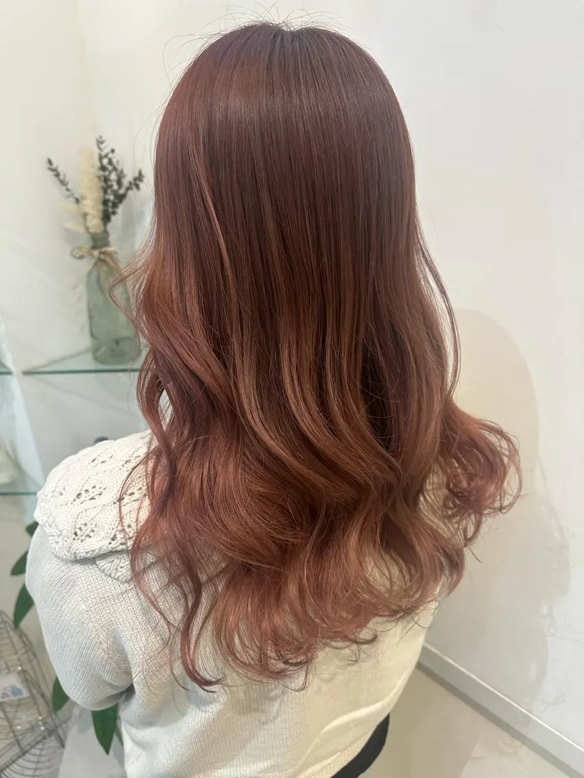 ロング カラー ブラウンカラー ピンクカラー ピンクブラウン 透けるbrown カラー🎗♡yukaのヘアスタイル