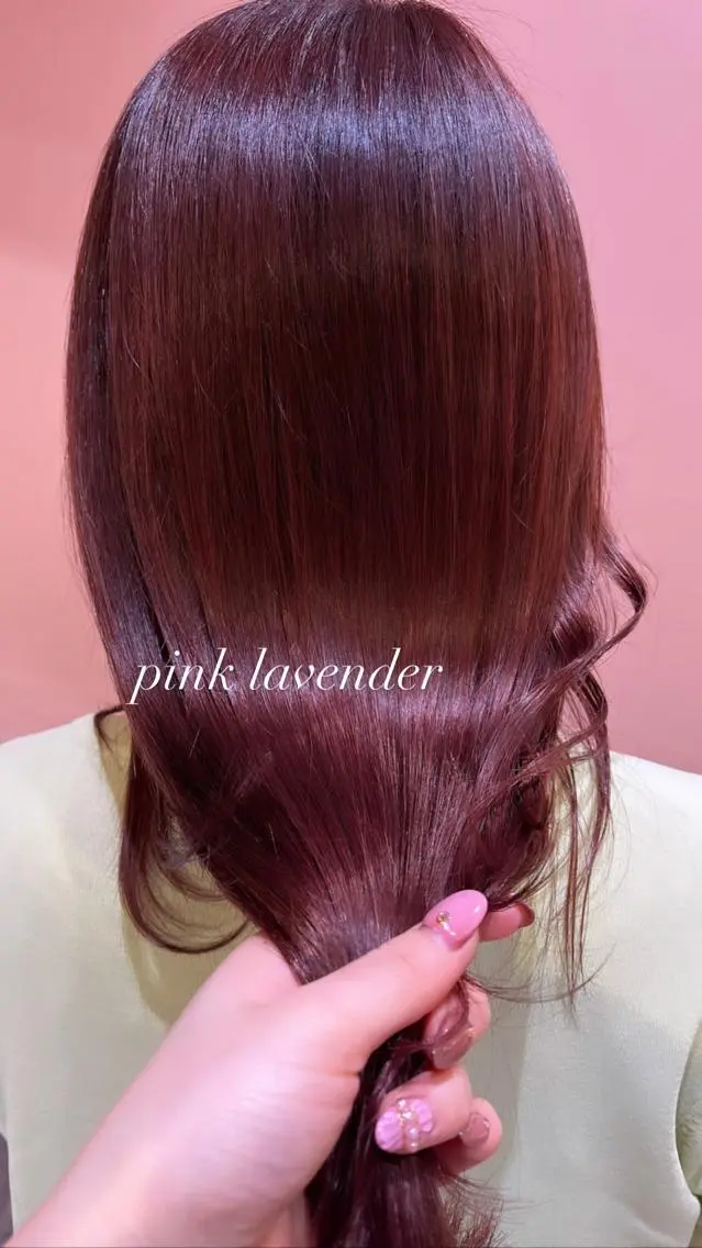 セミロング カラー ブリーチ ラベンダーカラー ピンクカラー ピンクラベンダー RIYA❤︎ Aujuaソムリエのヘアスタイル