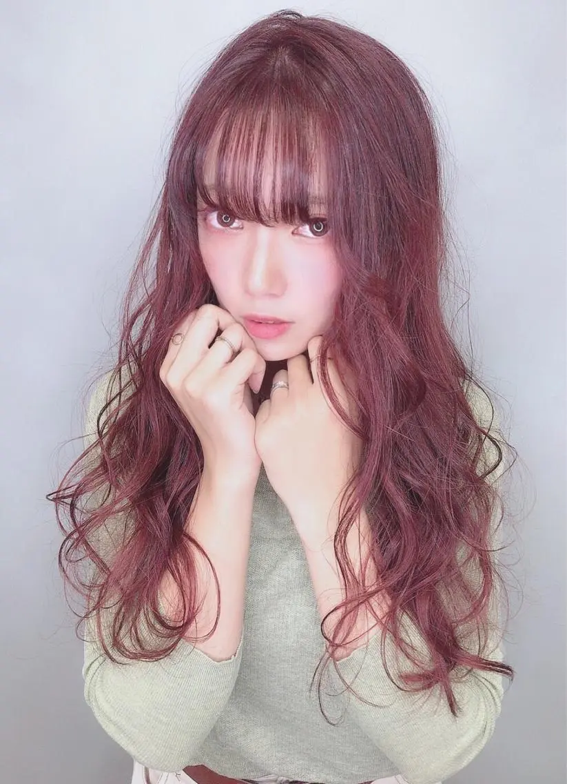 セミロング カラー パーマ ヘアアレンジ EIGHTSOL博多 筑紫口店 溝口里穂のヘアスタイル
