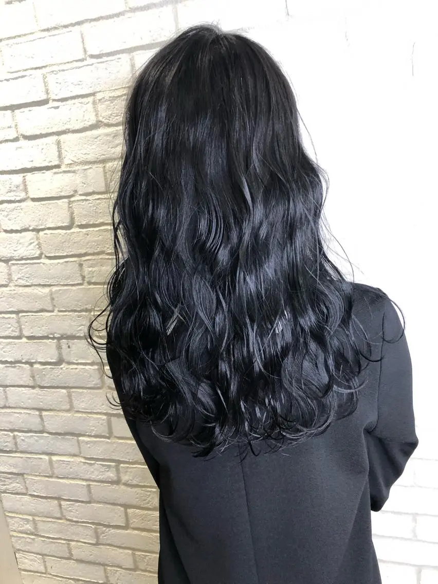 ロング カラー アッシュ ブルーカラー ブルーアッシュ 佐藤 高徳のヘアスタイル