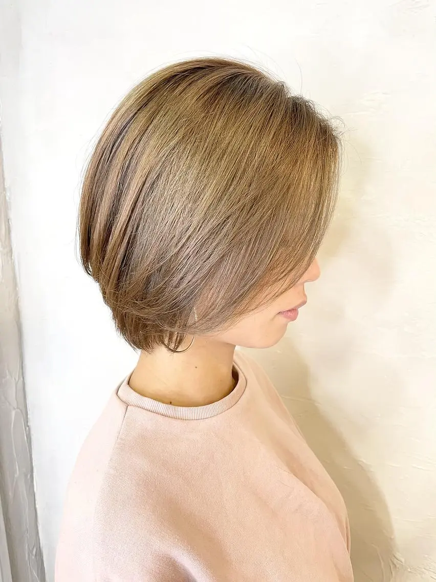ショート カラー 丸みショート ショートヘア 小顔カット ANGELICA LABO 梅田店のヘアスタイル