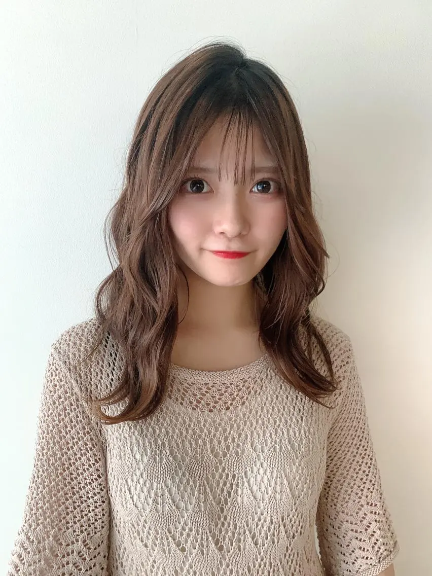 セミロング カラー カット ヘアカラー なりたいが叶う ながしまじゅんきのヘアスタイル
