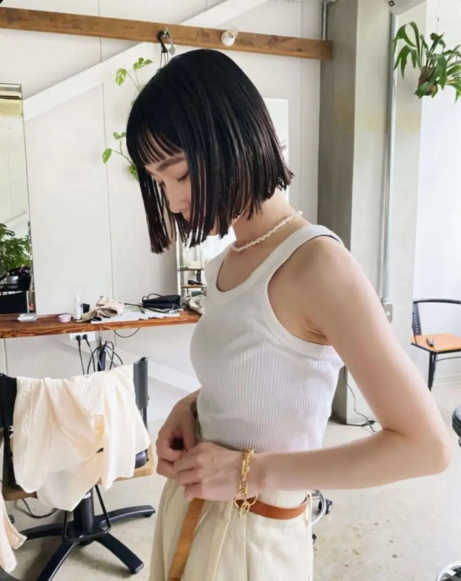 ミディアム カット ヘアカラー トリートメント 羽生 ひかりのヘアスタイル