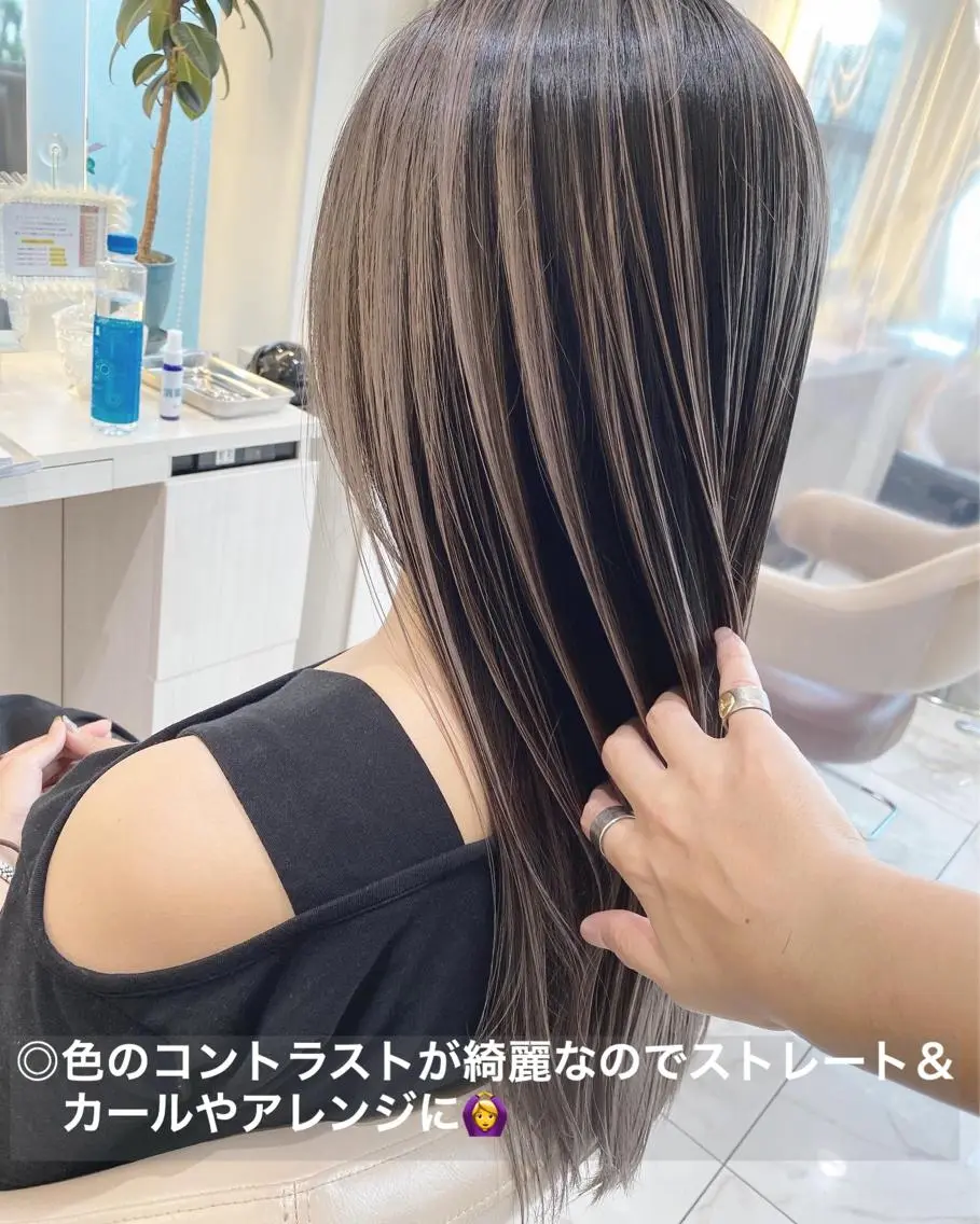 ロング カラー バレイヤージュ 髪質改善 レイヤーカット カット ヘアカラー トリートメント 山崎俊輔/髪質改善 /バレイヤージュのヘアスタイル