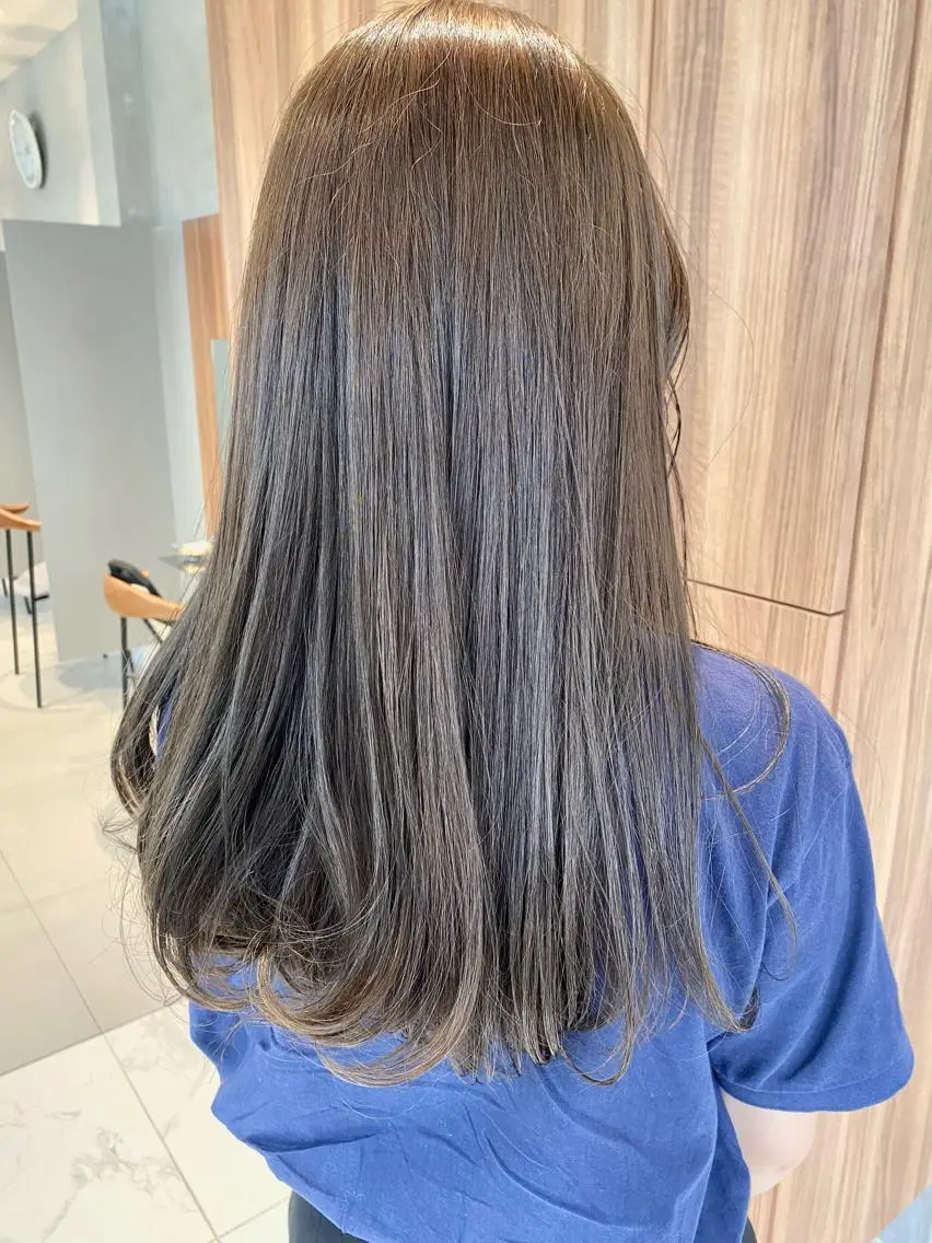 ロング ヘアカラー トリートメント ヘッドスパ ヘアセット 透明感モテ艶髪カラー Gallicaイリサのヘアスタイル