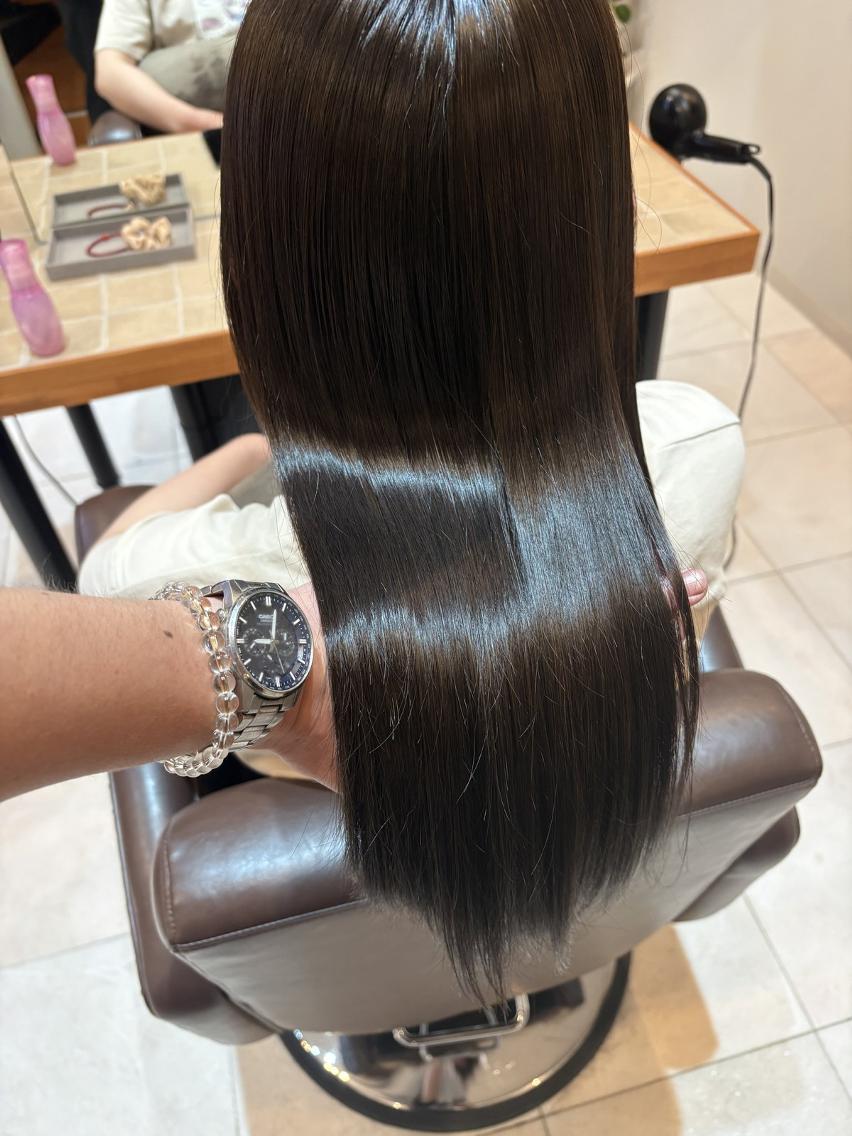ロング くせ毛 髪質改善 ロング 縮毛矯正 カット 縮毛矯正 伊勢崎/nap hair 栗原大輔のヘアスタイル