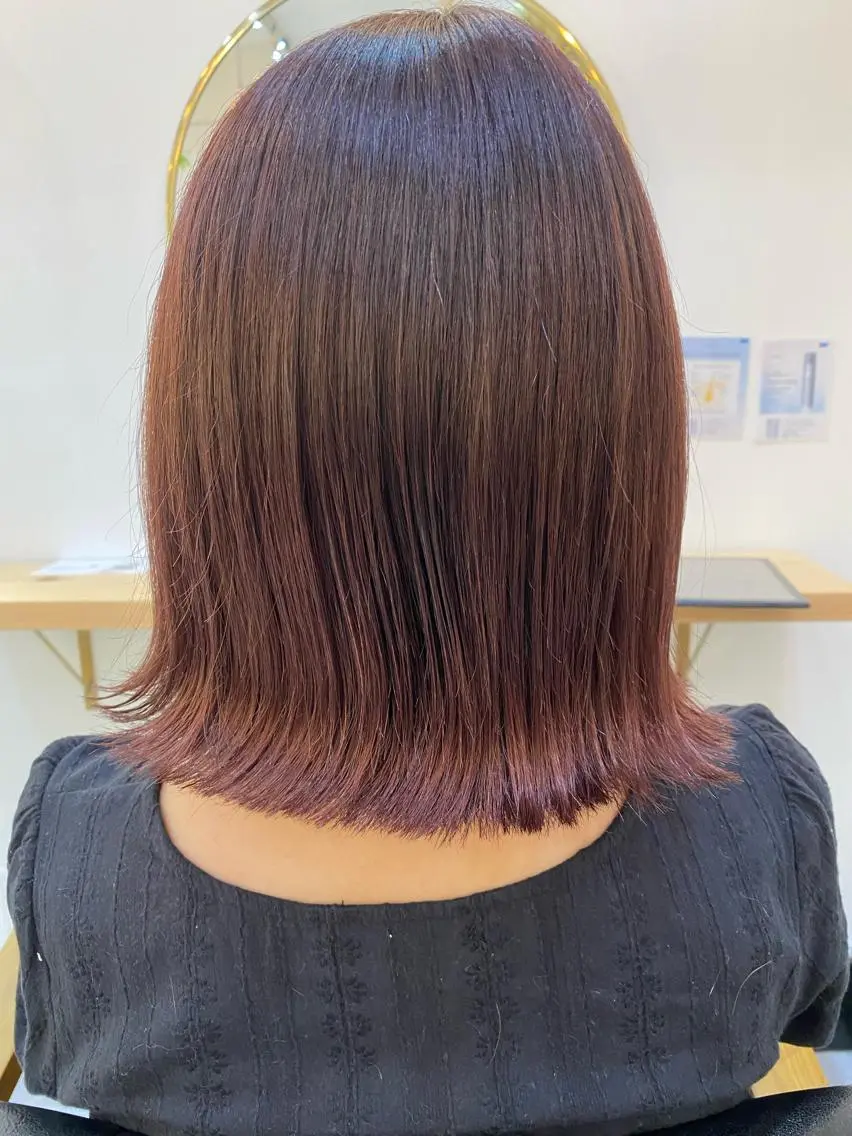 ミディアム カラー ブラウンカラー イルミナカラー ピンクカラー ピンクブラウン 髪質改善 CARICIA🌱 masaeのヘアスタイル