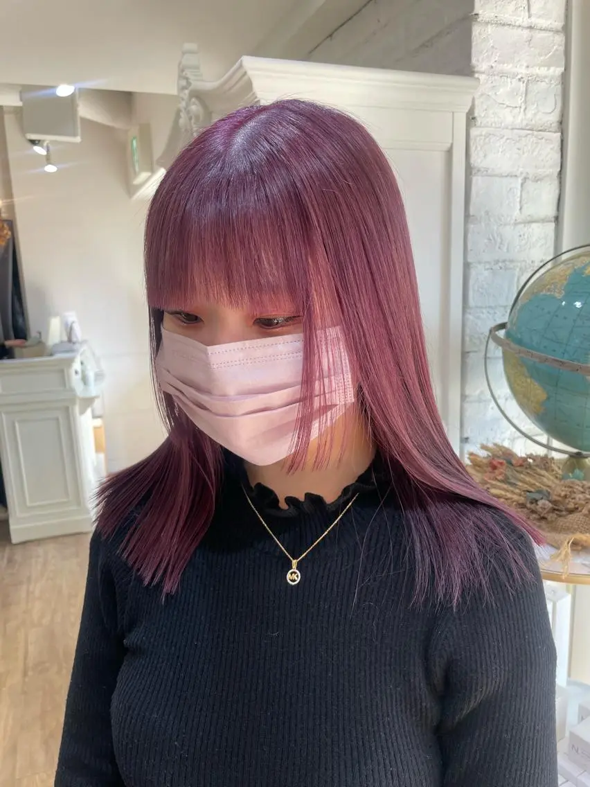 ミディアム カラー ヘアアレンジ ブリーチ ヘアカラー トリートメント 酸性縮毛矯正 梅田茶屋町 Juriのヘアスタイル