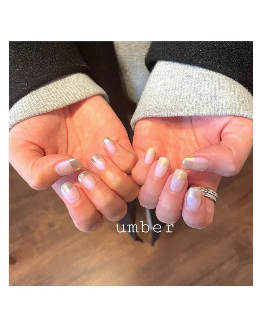 ネイル クリアネイル フラッシュネイル フットネイル フレンチネイル マグネットネイル ハンドネイル umber 三茶1分のネイルデザイン