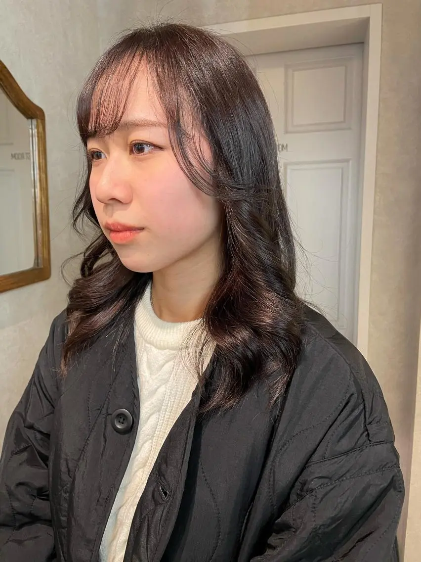 セミロング カラー ヘアカラー ナチュラル透明感🌱 小山美樹子のヘアスタイル