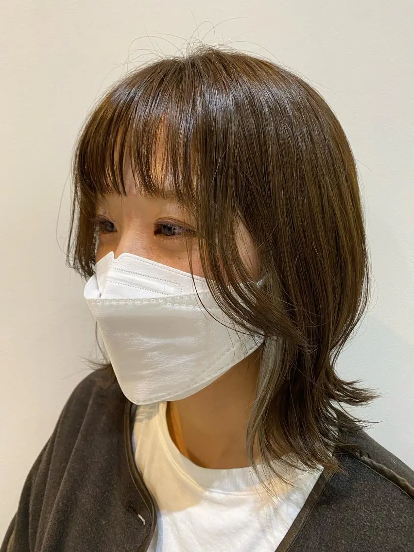 ミディアム カラー ミディアムパーマ バレイヤージュ ブリーチ ケアブリーチ デザインカラー カット ヘアカラー トリートメント 大人かわいい×艶髪 🤍塩川のヘアスタイル