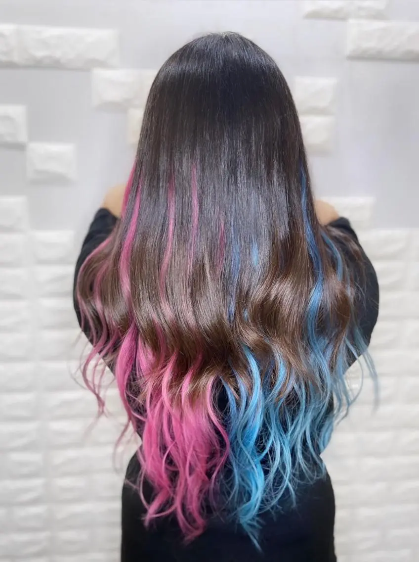 ロング カラー ヘアアレンジ プルエクステ ピンクカラー ホワイトピンク エクステ エクステ 次世代シールエクステ 錦糸町 小泉 朋之のヘアスタイル