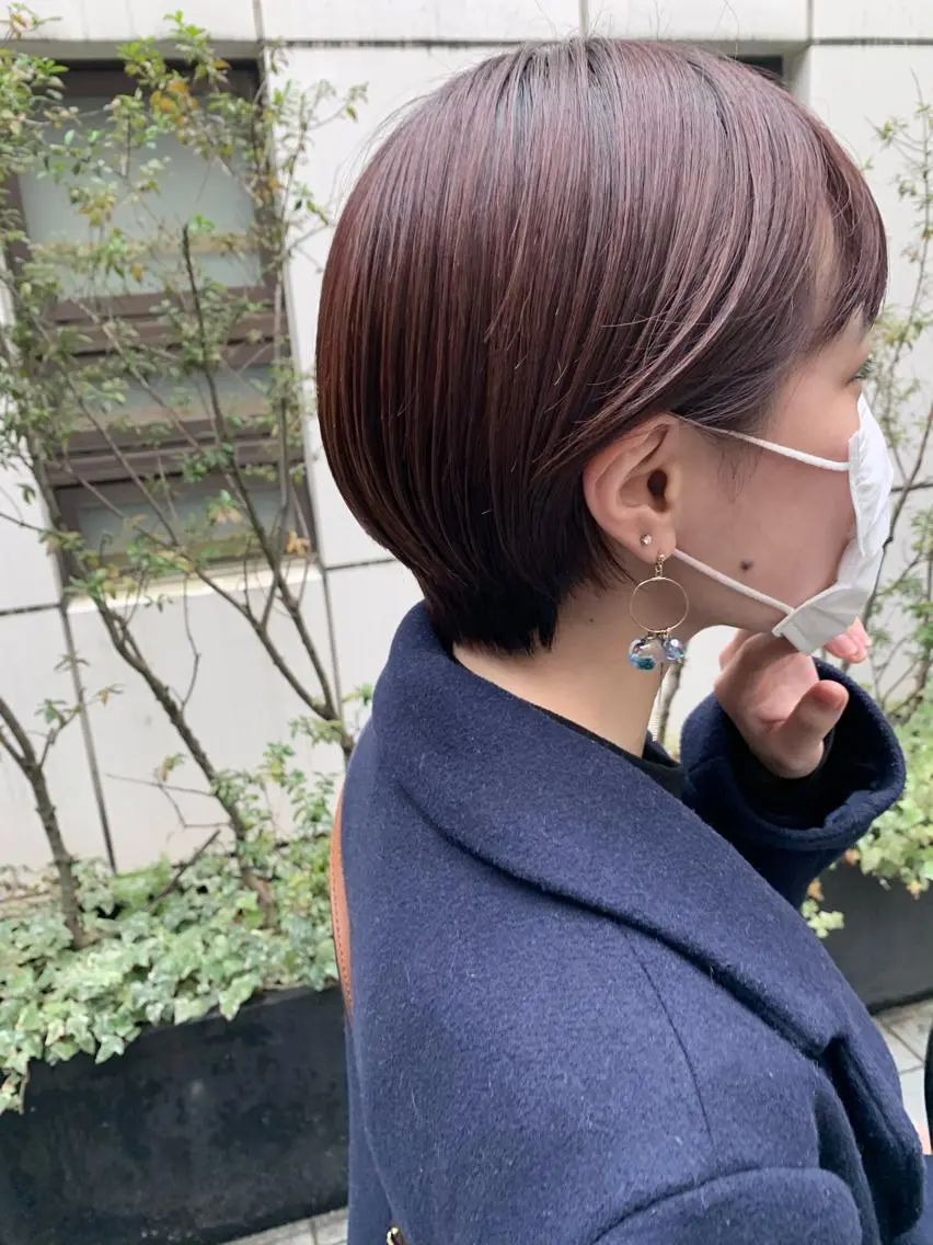 ショート カラー ヘアアレンジ ブリーチ ブリーチなしカラー レッドカラー ショートヘア カット トリートメント 艶ハイトーン/ヘア アレンジAYAKAのヘアスタイル